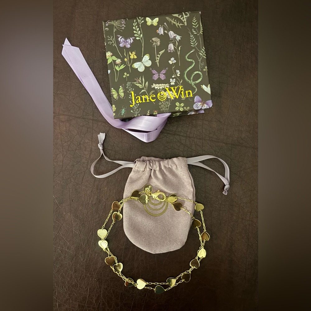 JANE WIN LOVE PIECES OF MY HEART DOUBLE WRAP CHAIN NECKLACE - Picture 2 of 2